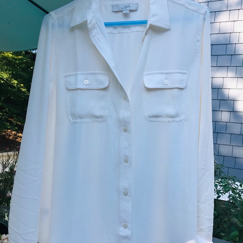 Loft size 6 cream blouse.